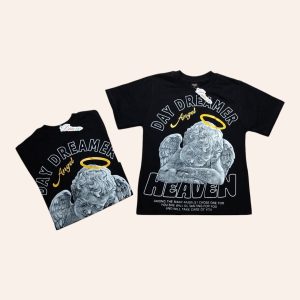 تیشرت تک مشکی طرح فرشته مناسب 2 تا 9 سال