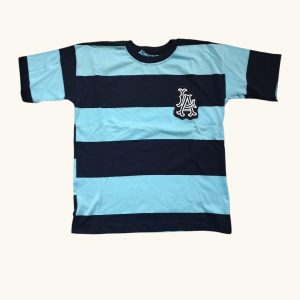 تیشرت بگ راه راه آبی پسرانه اسپرت لش برند مناسب 5 تا 7 سال