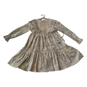 پیراهن کتان مجلسی دخترانه مناسب سن ۵ تا ۱۳ سال