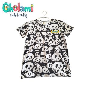 تیشرت دخترانه مدل چاپی کد Gh25-60طرح پاندا