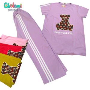 ست تیشرت شلوار بگ دخترانه مدل GH85-baby طرح خرس