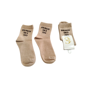 جوراب فری سایز اسپرت کرم مناسب ۳ تا ۵ سال طرح ردی GH112-S