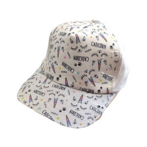 کلاه سفید دخترانه طرح عروسکی مدل 1051