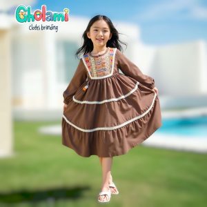 پیراهن دخترانه مجلسی مناسب 3 تا 5 سال