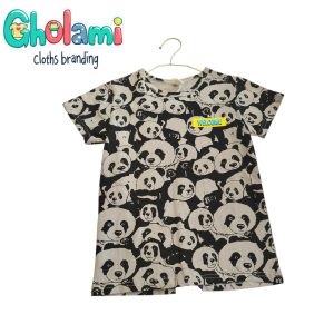 تیشرت دخترانه مدل چاپی کد Gh08-50 طرح پاندا