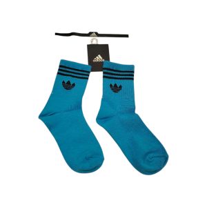 جوراب ساقدار آبی پسرانه طرح آدیداس مناسب ۴ تا ۵ سال