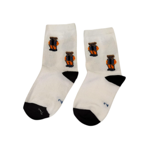 جوراب ساقدار سفید پسرانه طرح دوتدی مناسب ۲ تا ۳ سال