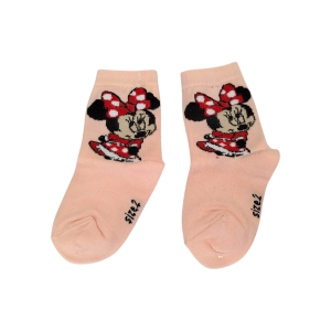 جوراب ساقدار گلبهی دخترانه طرح میکی مناسب ۲ تا ۳ سال