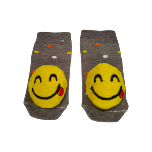 جوراب ساق کوتاه نوزادی طرح عروسک برجسته استیکر مناسب ۹ تا ۱۸ ماه