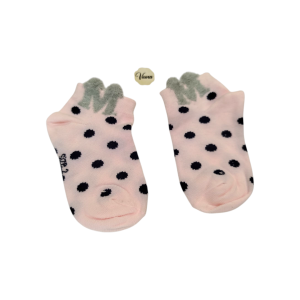 جوراب مچی صورتی دخترانه طرح خالدار مناسب ۲ تا ۳ سال