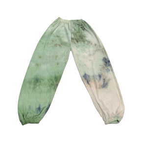 شلوار راحتی دخترانه طرح آبرنگی سبز مناسب ۵ تا ۷ سال