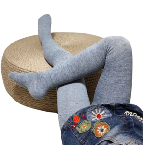 جوراب شلواری ساده طوسی فری سایز زمستانی برای نوزاد تا 8 سال