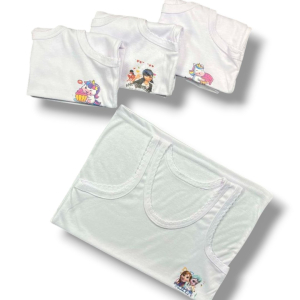 چین دار  زیرپوش رکابی دخترانه پلی استر پنبه رنگی مناسب 5 تا 7 سال 6/7