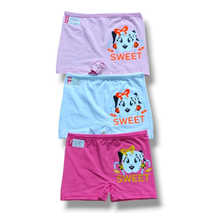 sweet 7 شورت پادار دخترانه پنبه لاکرا  مناسب 9 تا 11 سال